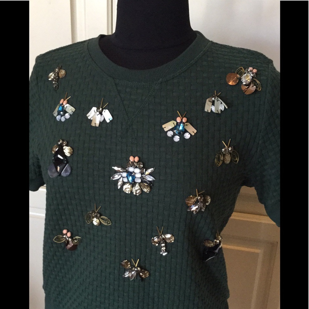 Cute Banana Republic Jeweled Cotton Top